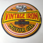 Vintage Harley Davidson Motorcycles Sign – Vintage Iron Motor Oil Gas Pump Sign - Image 15