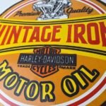 Vintage Harley Davidson Motorcycles Sign – Vintage Iron Motor Oil Gas Pump Sign - Image 4