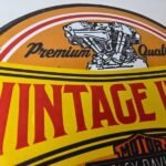 Vintage Harley Davidson Motorcycles Sign – Vintage Iron Motor Oil Gas Pump Sign - Image 5