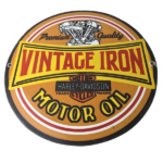 Vintage Harley Davidson Motorcycles Sign – Vintage Iron Motor Oil Gas Pump Sign - Image 2