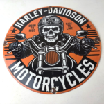 Vintage Harley Davidson Sign – Motorcycles Skull Biker Gas Pump Porcelain Sign - Image 15