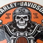 Vintage Harley Davidson Sign – Motorcycles Skull Biker Gas Pump Porcelain Sign - Image 3