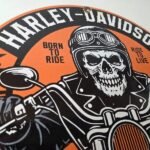 Vintage Harley Davidson Sign – Motorcycles Skull Biker Gas Pump Porcelain Sign - Image 5