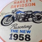 Vintage Harley Porcelain Sign – Davidson Motorcycles Dealership Gas Pump Sign - Image 4