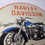 Vintage Harley Porcelain Sign – Davidson Motorcycles Dealership Gas Pump Sign - Image 5