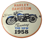 Vintage Harley Porcelain Sign – Davidson Motorcycles Dealership Gas Pump Sign
