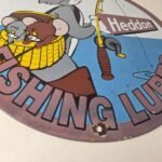 Vintage Heddon Fishing Lures Sign – Fish Tackle Gas Advertisement Porcelain Sign - Image 11