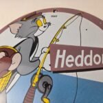 Vintage Heddon Fishing Lures Sign – Fish Tackle Gas Advertisement Porcelain Sign - Image 12