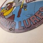 Vintage Heddon Fishing Lures Sign – Fish Tackle Gas Advertisement Porcelain Sign - Image 14