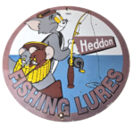 Vintage Heddon Fishing Lures Sign – Fish Tackle Gas Advertisement Porcelain Sign - Image 2