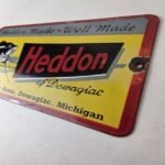 Vintage Heddon Fishing Lures Sign – Fish Tackle Lures Gas Pump Porcelain Ad Sign - Image 12