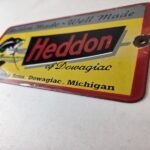 Vintage Heddon Fishing Lures Sign – Fish Tackle Lures Gas Pump Porcelain Ad Sign - Image 13
