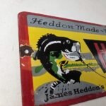 Vintage Heddon Fishing Lures Sign – Fish Tackle Lures Gas Pump Porcelain Ad Sign - Image 5