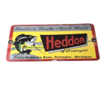 Vintage Heddon Fishing Lures Sign – Fish Tackle Lures Gas Pump Porcelain Ad Sign - Image 2