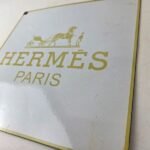 Vintage Hermes Luxury Fashion Sign – Porcelain Store Display Gas Pump Sign - Image 13