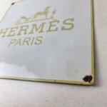Vintage Hermes Luxury Fashion Sign – Porcelain Store Display Gas Pump Sign - Image 14