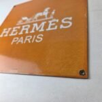 Vintage Hermes Sign – Luxury Fashion Porcelain Store Display Gas Pump Sign - Image 14