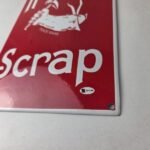 Vintage Honest Scrap Tobacco Chew Sign – Porcelain Gas Oil Pump Plate Sign - Image 14