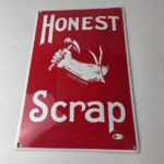 Vintage Honest Scrap Tobacco Chew Sign – Porcelain Gas Oil Pump Plate Sign - Image 15