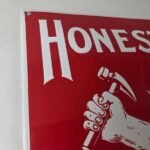 Vintage Honest Scrap Tobacco Chew Sign – Porcelain Gas Oil Pump Plate Sign - Image 5