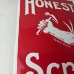 Vintage Honest Scrap Tobacco Chew Sign – Porcelain Gas Oil Pump Plate Sign - Image 6