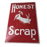 Vintage Honest Scrap Tobacco Chew Sign – Porcelain Gas Oil Pump Plate Sign - Image 2