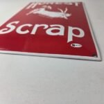 Vintage Honest Scrap Tobacco Chew Sign – Porcelain Gas Oil Pump Plate Sign - Image 10