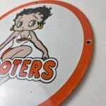 Vintage Hooters Sign – Betty Boop Chicken Wing Gas Pump Porcelain Diner Sign - Image 13