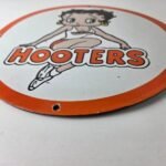 Vintage Hooters Sign – Betty Boop Chicken Wing Gas Pump Porcelain Diner Sign - Image 10