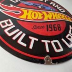Vintage Hot Wheels Porcelain Sign – American Die-Cast Cars Gas Pump Sign - Image 11