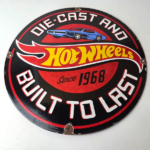 Vintage Hot Wheels Porcelain Sign – American Die-Cast Cars Gas Pump Sign - Image 15