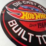 Vintage Hot Wheels Porcelain Sign – American Die-Cast Cars Gas Pump Sign - Image 6