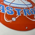 Vintage Houston Astros Sign – MLB Baseball Stadium Texas Porcelain Gas Sign - Image 11