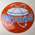 Vintage Houston Astros Sign – MLB Baseball Stadium Texas Porcelain Gas Sign - Image 15