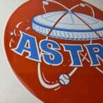 Vintage Houston Astros Sign – MLB Baseball Stadium Texas Porcelain Gas Sign - Image 6