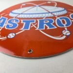 Vintage Houston Astros Sign – MLB Baseball Stadium Texas Porcelain Gas Sign - Image 10