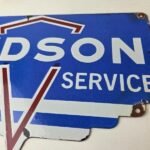 Vintage Hudson Automobiles Sign – Gas Service Station Pump Porcelain Sign - Image 4