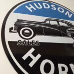 Vintage Hudson Automobiles Sign – Hornet Gas Service Station Porcelain Sign - Image 6