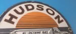 Vintage Hudson Gasoline Sign – Gas Station Pump Porcelain Advertising Sign - Image 5