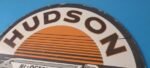 Vintage Hudson Gasoline Sign – Gas Station Pump Porcelain Advertising Sign - Image 8