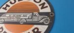 Vintage Hudson Gasoline Sign – Gas Station Pump Porcelain Advertising Sign - Image 9