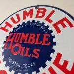 Vintage Humble Gasoline Sign – Gas Motor Oil Pump Porcelain Sign - Image 12