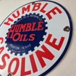 Vintage Humble Gasoline Sign – Gas Motor Oil Pump Porcelain Sign - Image 13