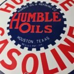 Vintage Humble Gasoline Sign – Gas Motor Oil Pump Porcelain Sign - Image 4