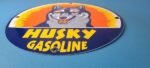 Vintage Husky Gasoline Porcelain Sign – Gas Service Motor Oil Pump Plate Sign - Image 11