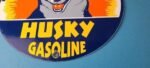 Vintage Husky Gasoline Porcelain Sign – Gas Service Motor Oil Pump Plate Sign - Image 12