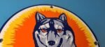 Vintage Husky Gasoline Porcelain Sign – Gas Service Motor Oil Pump Plate Sign - Image 5