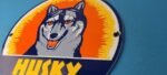 Vintage Husky Gasoline Porcelain Sign – Gas Service Motor Oil Pump Plate Sign - Image 9