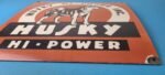 Vintage Husky Gasoline Sign – Hi Power Gas Motor Oil Pump Porcelain Sign - Image 11
