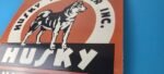 Vintage Husky Gasoline Sign – Hi Power Gas Motor Oil Pump Porcelain Sign - Image 9